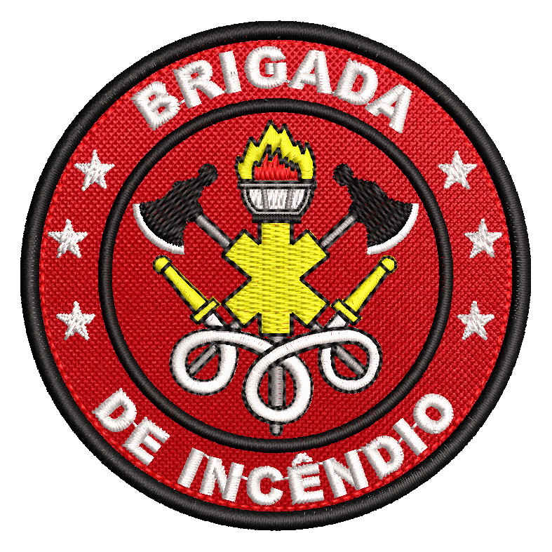 Patch Bordado Brigada de Incêndio - Profissão - Curso 8cm