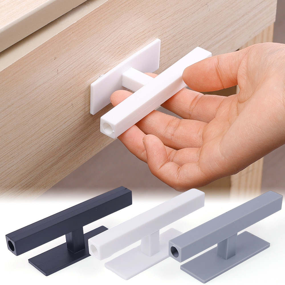 Puxador De Porta Auto-Adesivo-Sem Furos , Plástico-Para Armário De Janela-Acessório De Móveis ABS-Gaveta