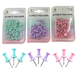 Alfinete para mapa Tachinha Pino 35 peças 23mm - Multi bazar