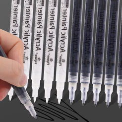 Caneta De Tinta Acrílica-Marcadora Preta Branca-Ultra Fina De 0,7mm-Material De Artesanato Grafite Em Vidro Cerâmico DIY Rock Construção