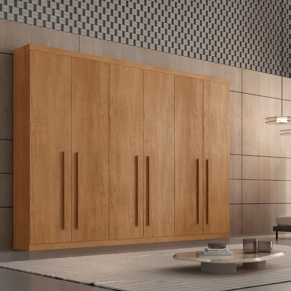 Guarda Roupa Casal Maya 100 MDF 6 Portas e 6 Gavetas - Rufato em Oferta na Shopee