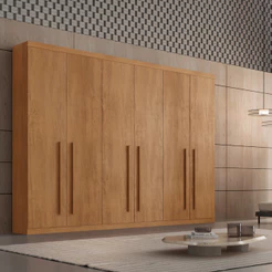 Guarda Roupa Casal Maya 100 MDF 6 Portas e 6 Gavetas - Rufato