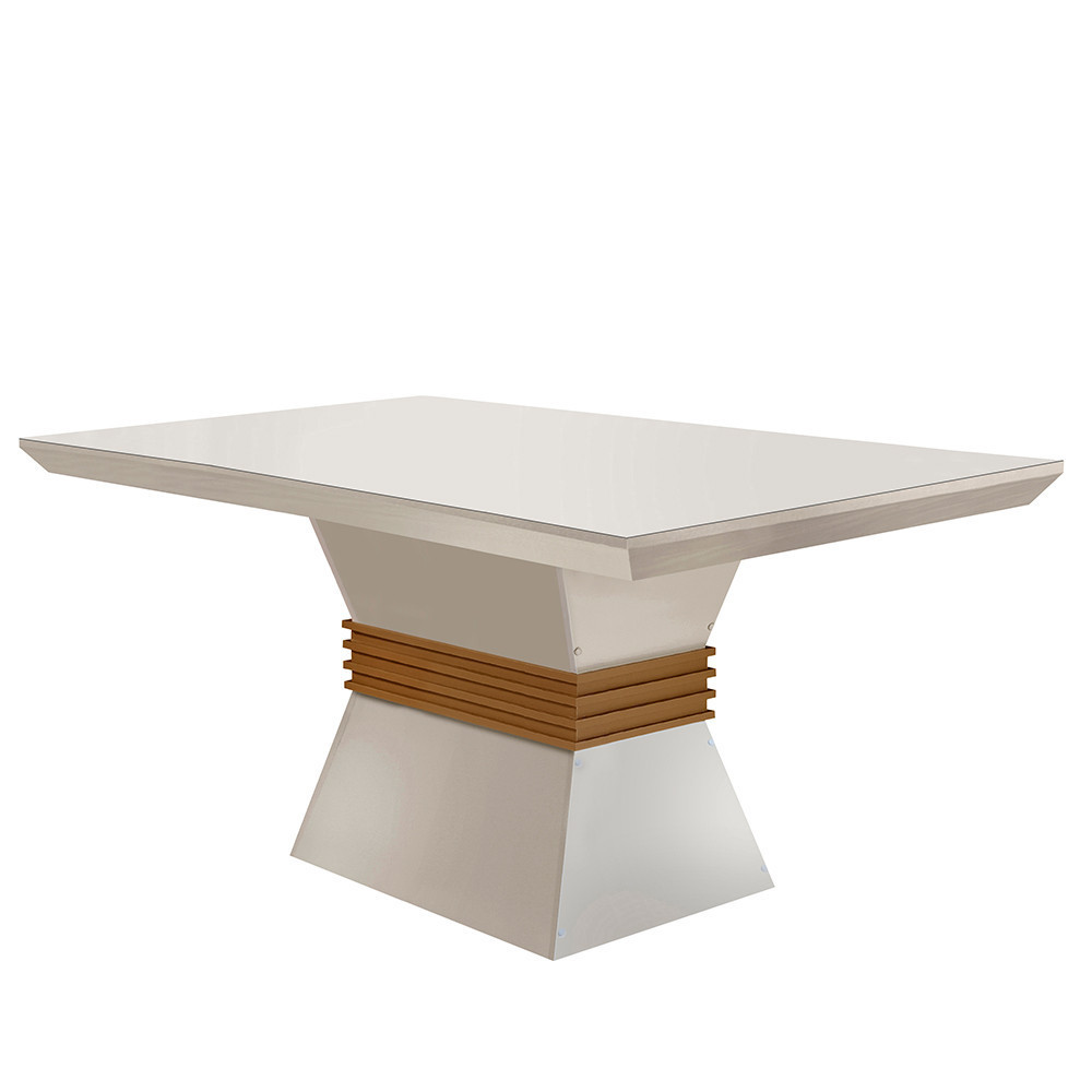 Mesa para Sala de Jantar Lucy 120cm Em MDF e Vidro - Home & Living