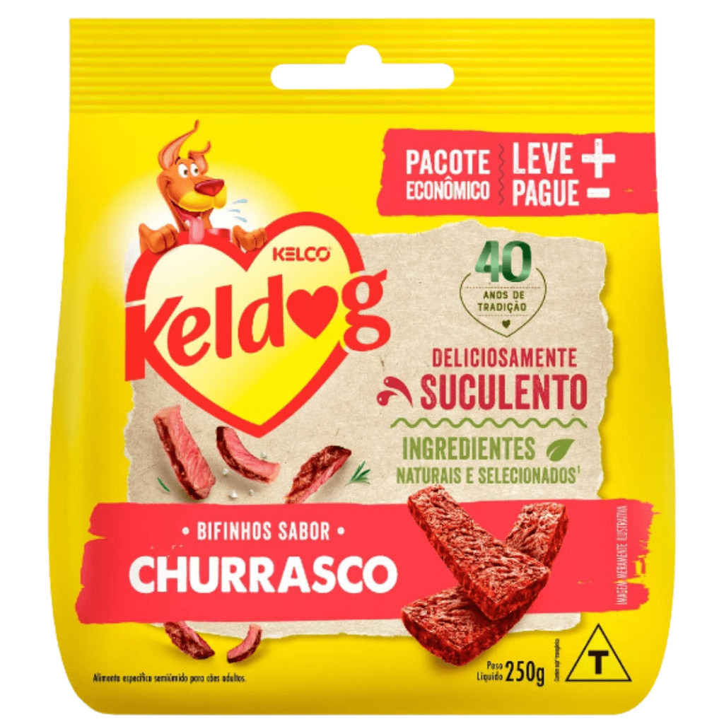 PETISCO KELDOG BIFINHO CRIADORES CHURRASCO PARA CÃES 250G