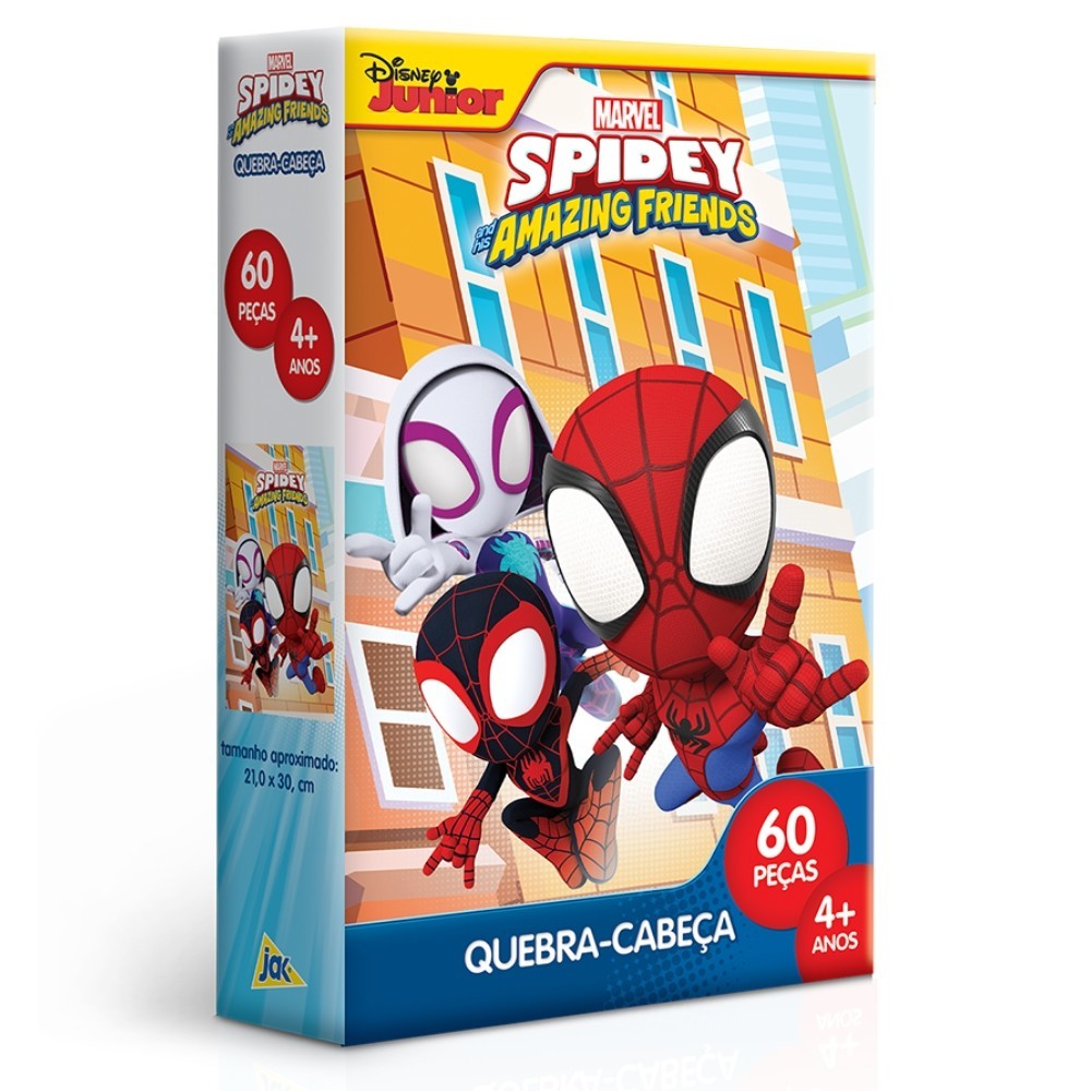 QUEBRA CABEÇA SPIDEY DISNEY JUNIOR 60 PEÇAS TOYSTER MARVEL SPIDER MAN PUZZLE HOMEM ARANHA DESENHO em Oferta na Shopee