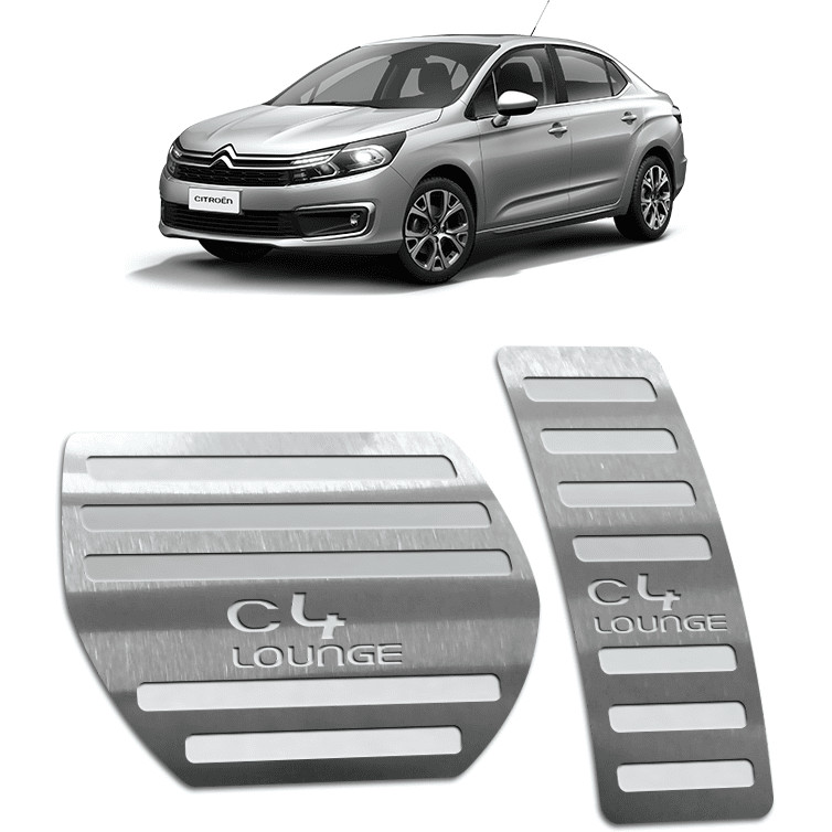 Pedaleira C4 Lounge 14/20 Automático Aço Inox - Não fura o pedal em Oferta na Shopee