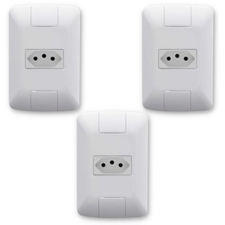 Conjunto Tomada Tramontina Aria Kit 03 Unidades  2P+T 10 A em Oferta na Shopee