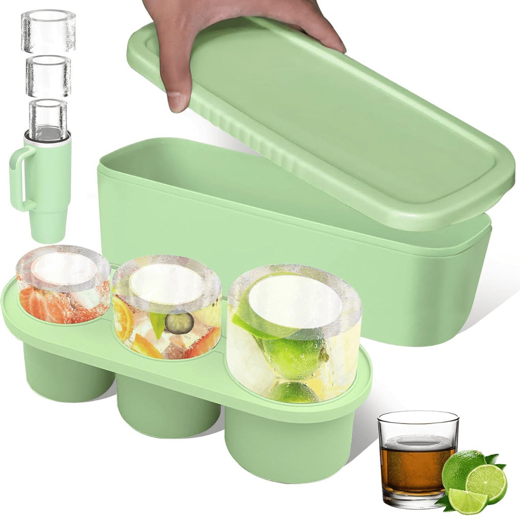 Forma de Gelo Bandeja Molde 3 Tamanhos Para Copo Água Stanley Drinks Silicone Flexível BPA Free