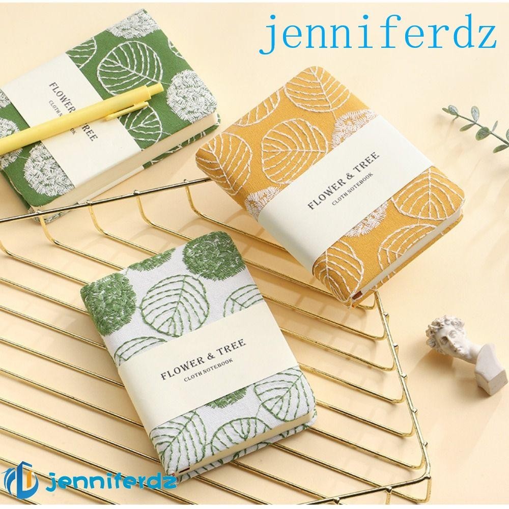 AJENNIFER Leaf Hand Ledger , Capa De Tecido Compacto Caderno Bordado , A6 Escola De Livros De Bolso Morandi Com Estilo Multiuso