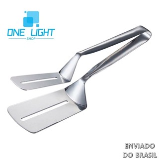 Pinça Pegador Espátula Pegadora Dupla para Alimentos em Inox em Oferta na Shopee