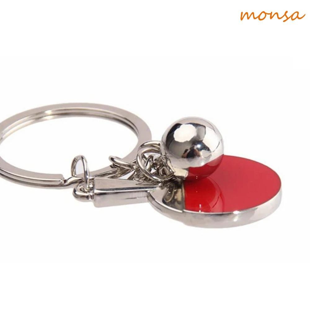 Chaveiro MONSA Pingpong Ball Keychain , Mini Bat Keyring , Jóias De Liga De Zinco Bonitas Presentes De Mesa Criativa De Tênis Ventilador Esportivo