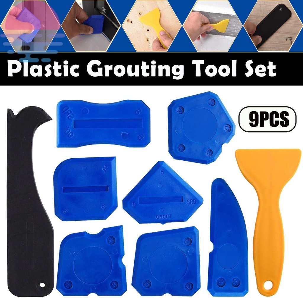 8/9/10/12/13/41pcs Espátula Selante Kit De Ferramentas De Calafetagem De Junta Plástica Raspador Acabamento Raspador De Cimento De Vidro De Silicone Selante Ferramenta De Remoção De Calafetagem Home Ferramentas De Acabamento Espátula Manual De Limpeza