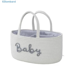 Bolsa Para Mamãe LOMBARD , Portátil Armazenamento De Fraldas Com Corda De Algodão , Cesta Organizadora , Grande Comparti