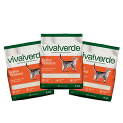 Kit 3 Areias Higiênicas Biodegradável Viva Verde Grãos Grossos para Gatos 4kg