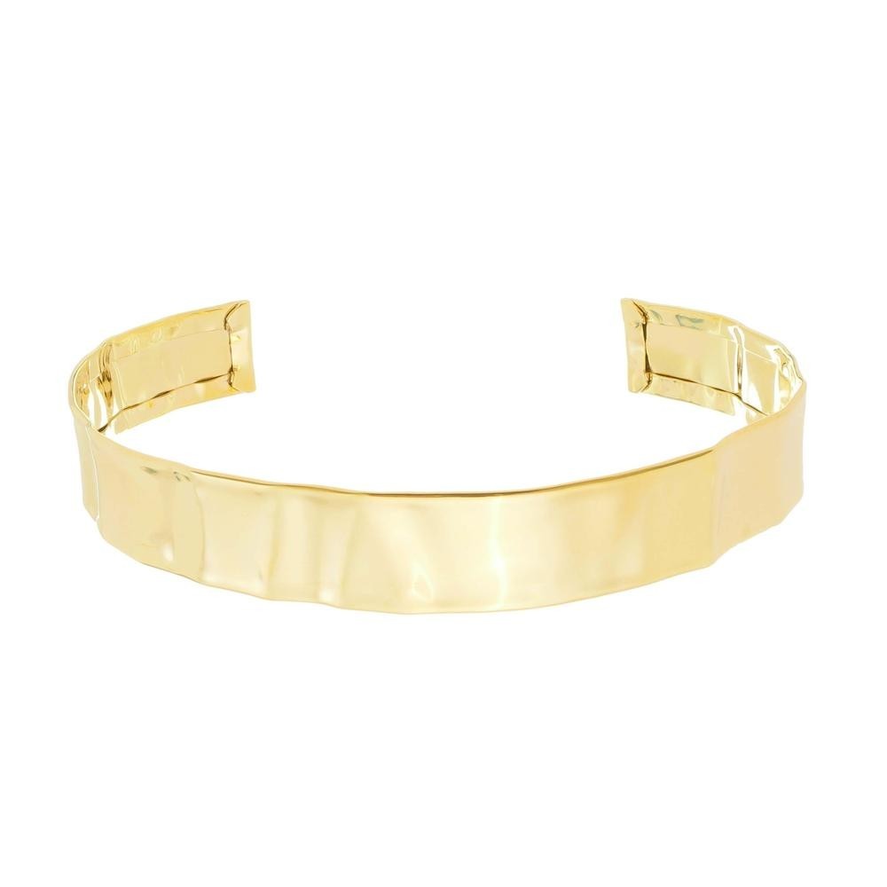 CHOKER METAL AMASSADO FOLHEADA A OURO 18K KRISTY PIUKA - Fashion Accessories