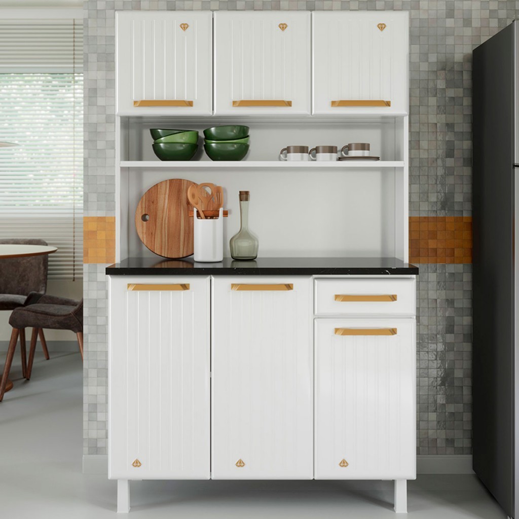 Cozinha de Aço Compacta Diamante 6 Portas 1 Gaveta em Oferta na Shopee