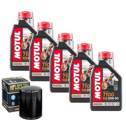 Troca de Óleo P/ Harley Davidson V-Road / Night Road Motul 7100 20w50 + FIltro Hiflo
