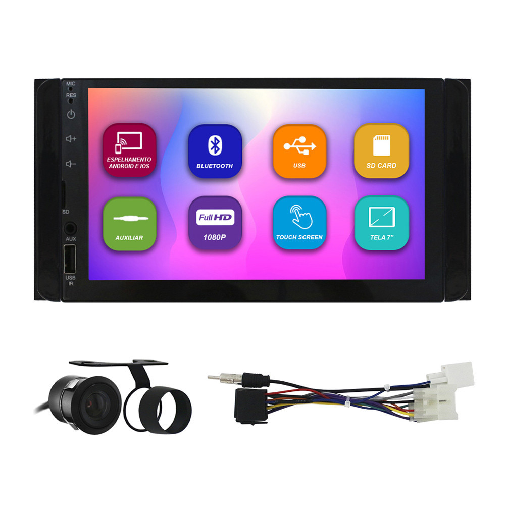 Kit Multimídia 7 Pol Etios Todos Hilux SW4 SRV STD 2005 06 A 2012 Espelhamento Android Ios 2 Din Black Piano Camera Ré em Oferta na Shopee