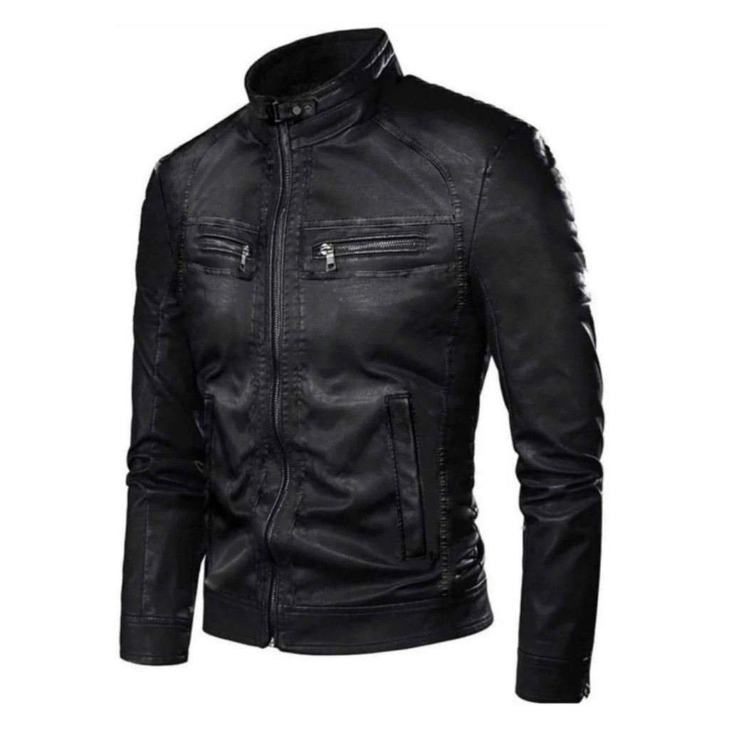 Jaqueta De Couro Masculina Moda Inverno Motoqueiro em Oferta na Shopee