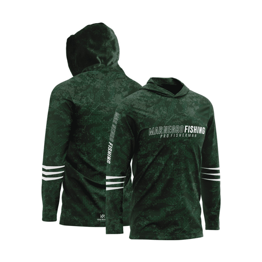 Camiseta Mar Negro Sublimada Capuz Masculino Estonada Verde