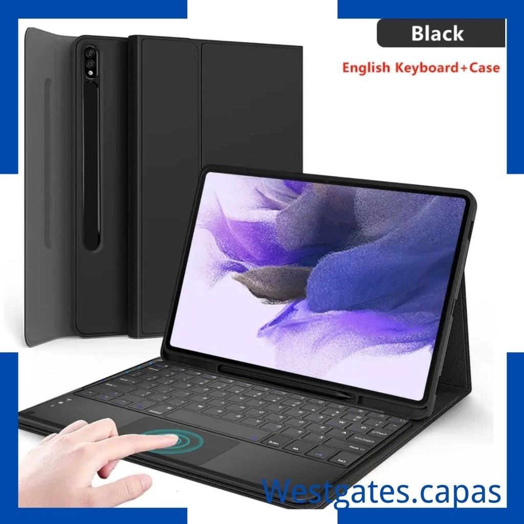 capa magnetica com Slot Para Caneta e trackpad teclado Compativel para Samsung Tab S6 LITE/S7/S8/S9/S7+/S8+/S9+ A9+/ A8