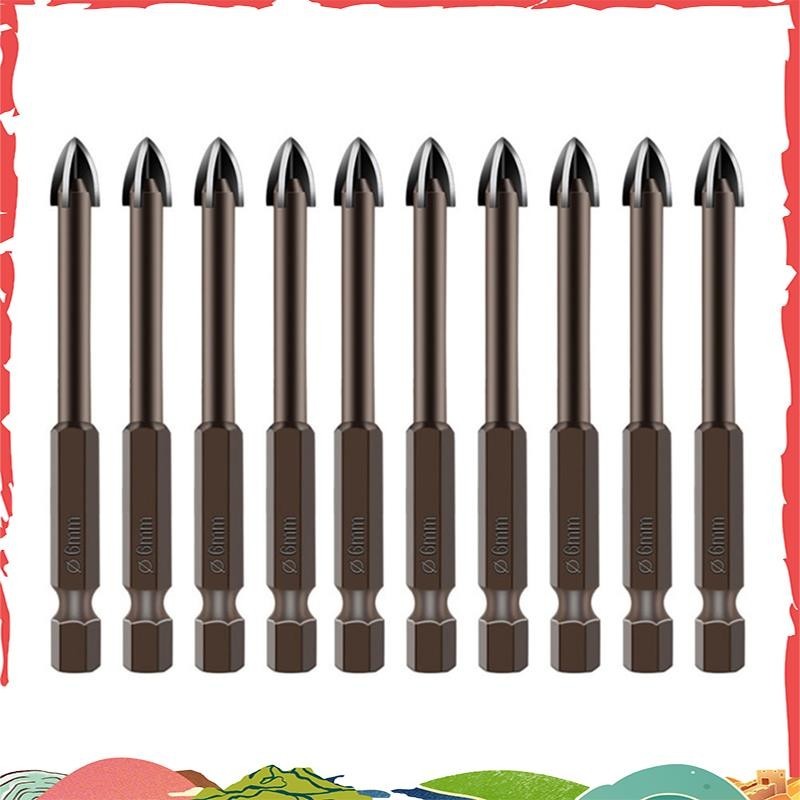 Ferramenta De Perfuração Universal Eficiente De 6mm Multifuncional De Broca Vidro Para Parede De Concreto 10Pcs ighaldjur1