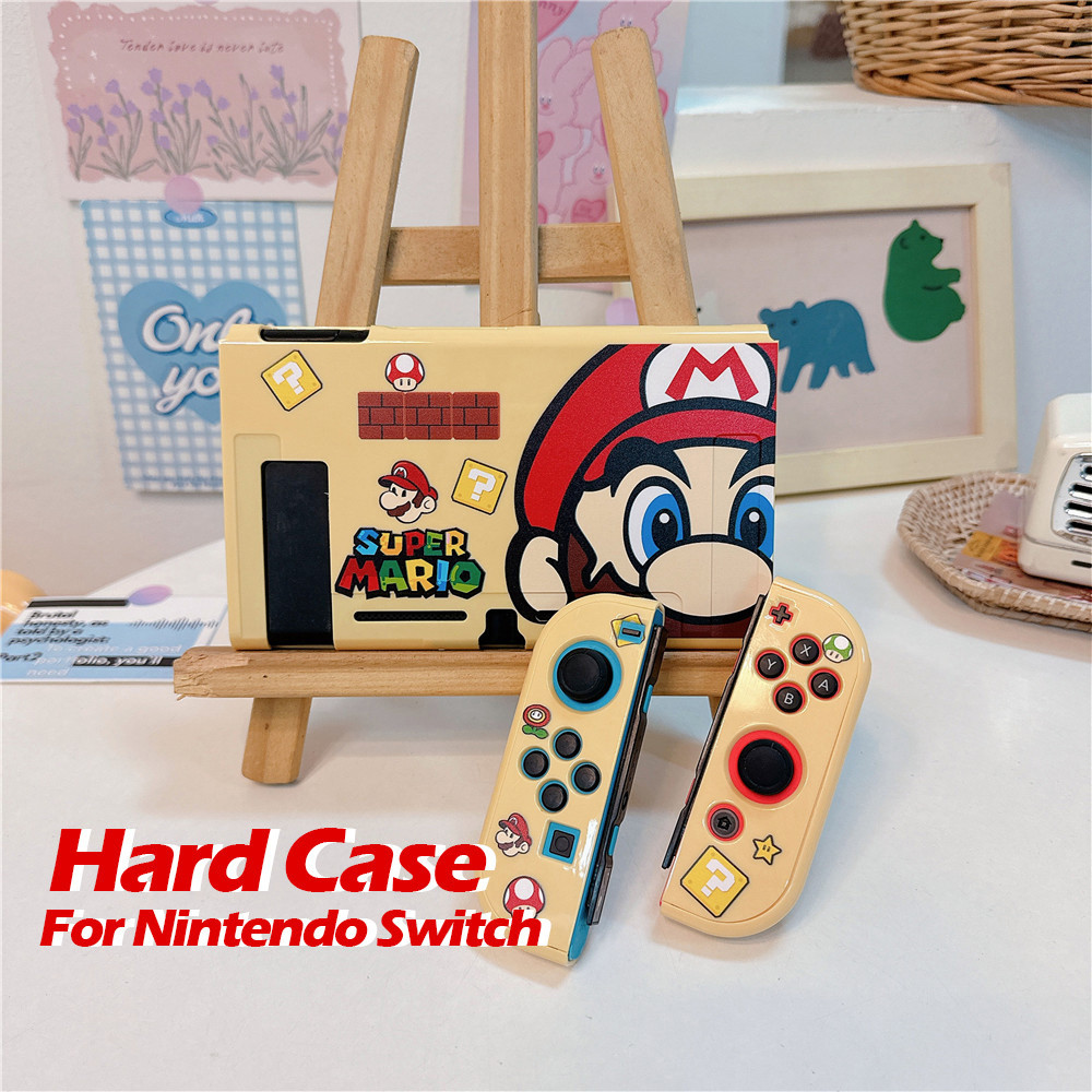 Compatível Para Nintendo Switch V1/V2/OLED Super Mario Case Acessórios Console De Jogo Protetor De Manípulos PC Capa Dura Gaming & Consoles