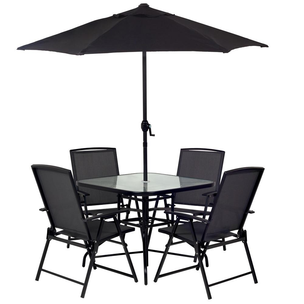 Conjunto De Jardim Chicago Preto Com Ombrelone Mor Life em Oferta na Shopee