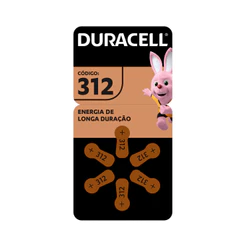 Pilha Auditiva nº 312 Duracell com 6 Unidades