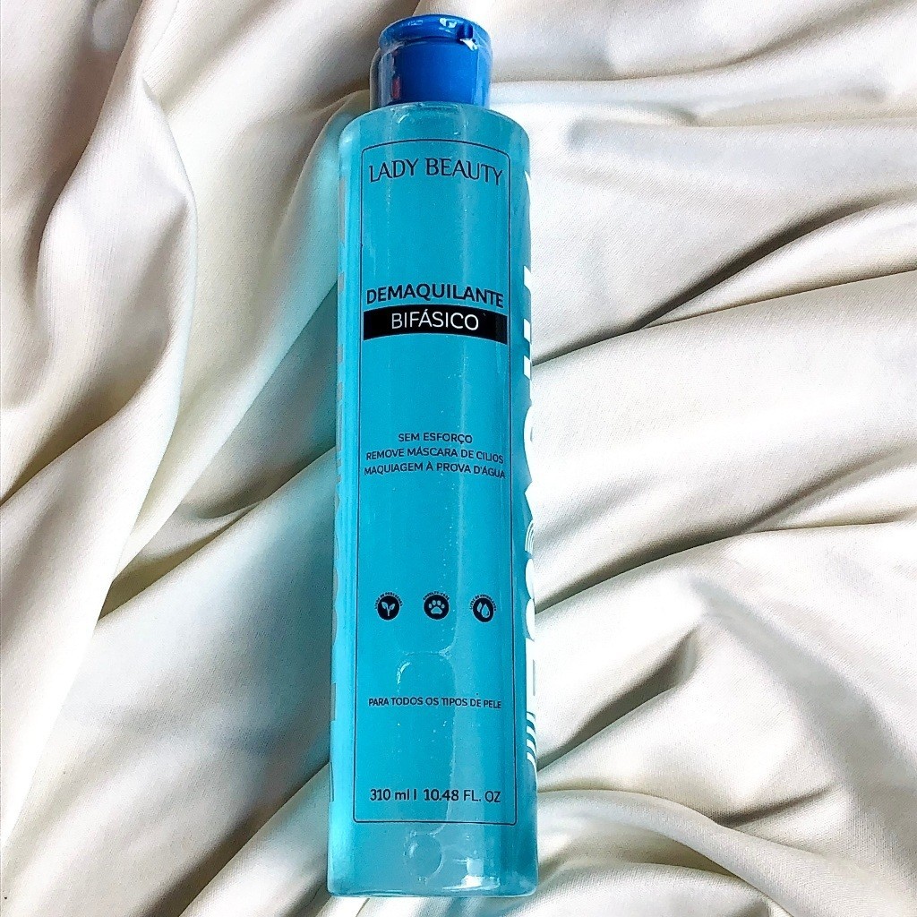 Demaquilante Removedor de Maquiagem Bifásico Lady Beauty 310ml Não Oleoso Refrescante