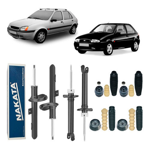 Par Amortecedor Dianteiro + Par Amortecedor Traseiro Nakata + Kits Fiesta 1.0 1.6 1996 a 2002 em Oferta na Shopee
