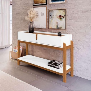 Aparador Lizz 2 GV Branco e Cedro em Oferta na Shopee