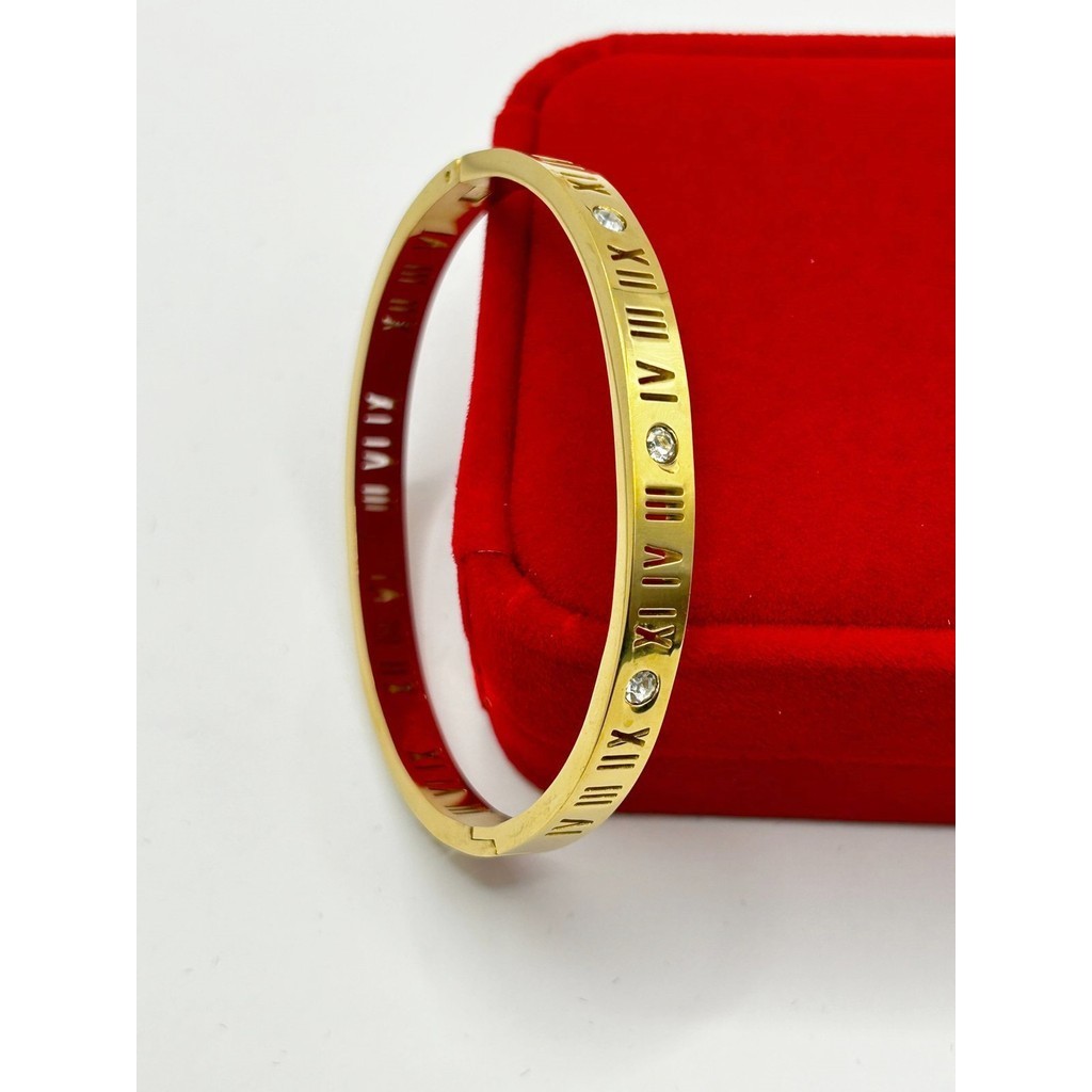 Pulseira Cravejada De Numerais Romanos Elegante De Aço Inoxidável Feminino em Oferta na Shopee