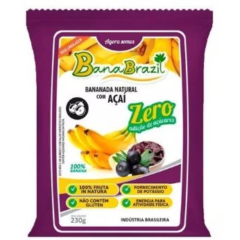 Bananada natural com açai Zero pacote com 10 unidades - BanaBrazil em Oferta na Shopee