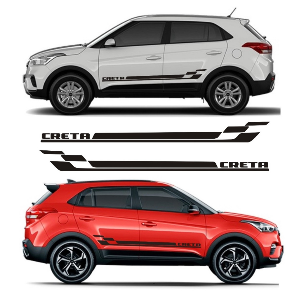 Faixa Lateral Adesiva Creta Cr1 Fita Adesivo Colante Hyundai SUV Acessórios