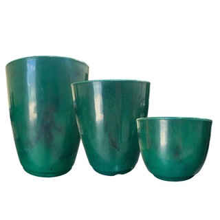 Kit 3 Vasos Decorativos para Plantas Modernos em Polietileno Coluna  N°1 e N°2 + Bojo N°1 Verde Com Pratos em Oferta na Shopee