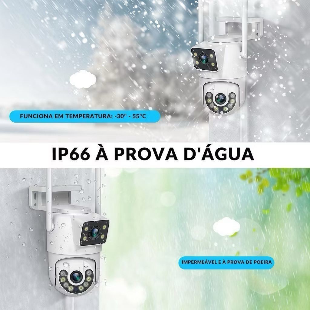 Kit 1 - 3 Câmera Dome IP Wireless PTZ de Dupla Lente Detecção de Humanos com IA Segurança Residencial — imagem 2 de 2