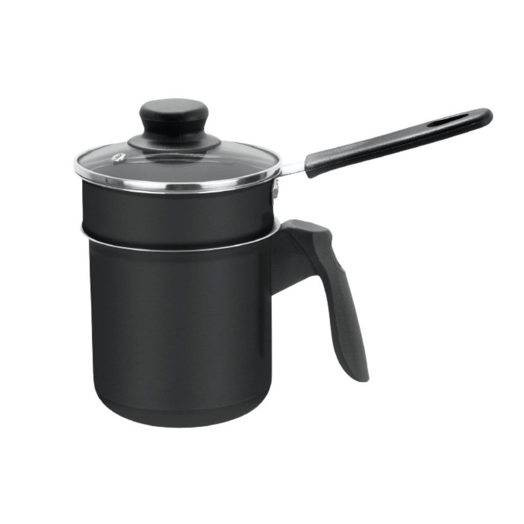 Cuscuzeiro Mini 2pecas Antiaderente Preto  multi uso em Oferta na Shopee