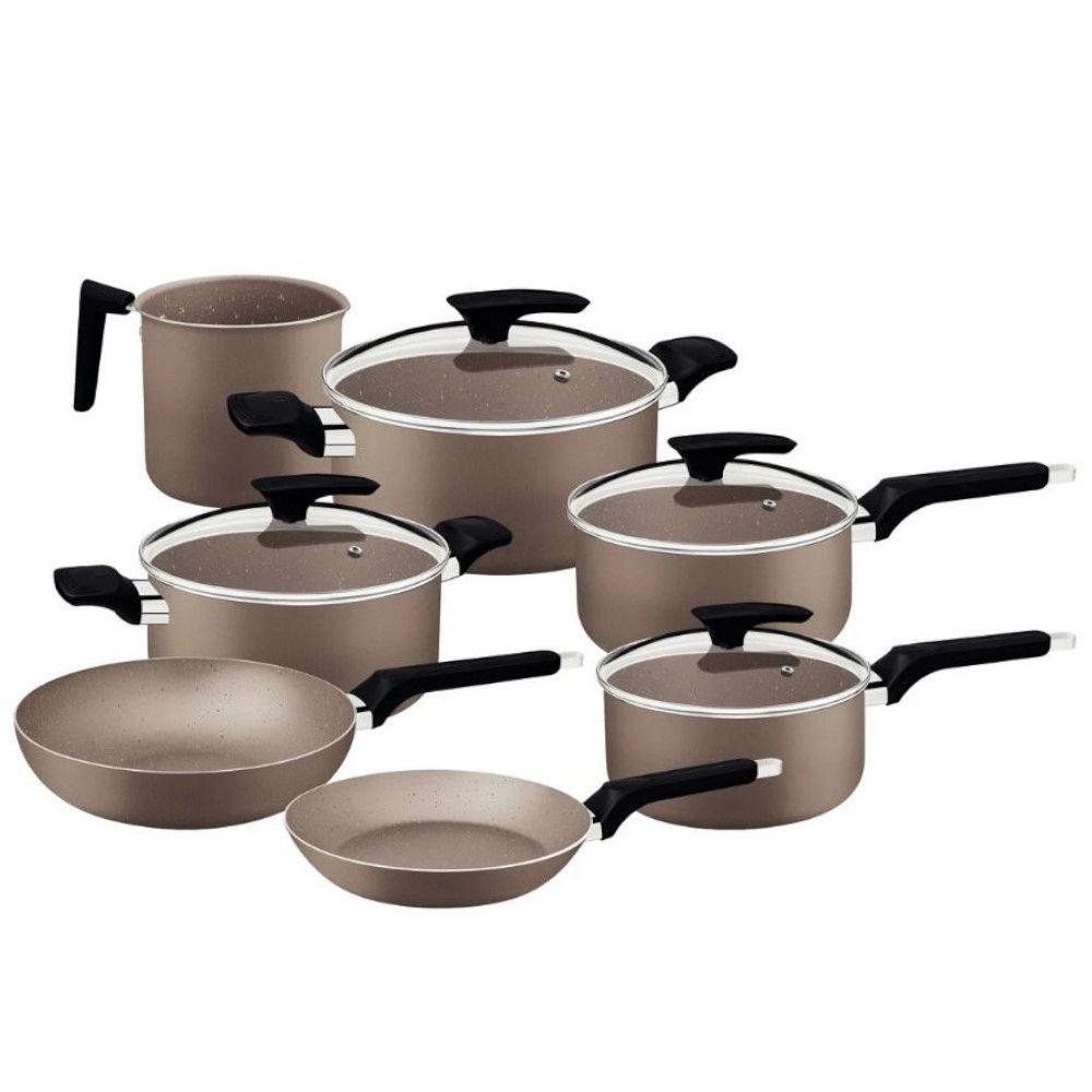 Conjunto de Panelas Tramontina 28599/462 Milazzo 7 Peças em Alumínio Revestimento Antiaderente em Oferta na Shopee