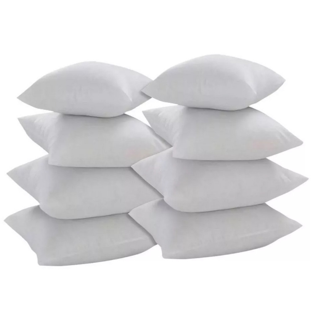 Kit 8 Refil Enchimento de Almofada Cheia 45x45cm Fibra Mista Têxtil Decorativa