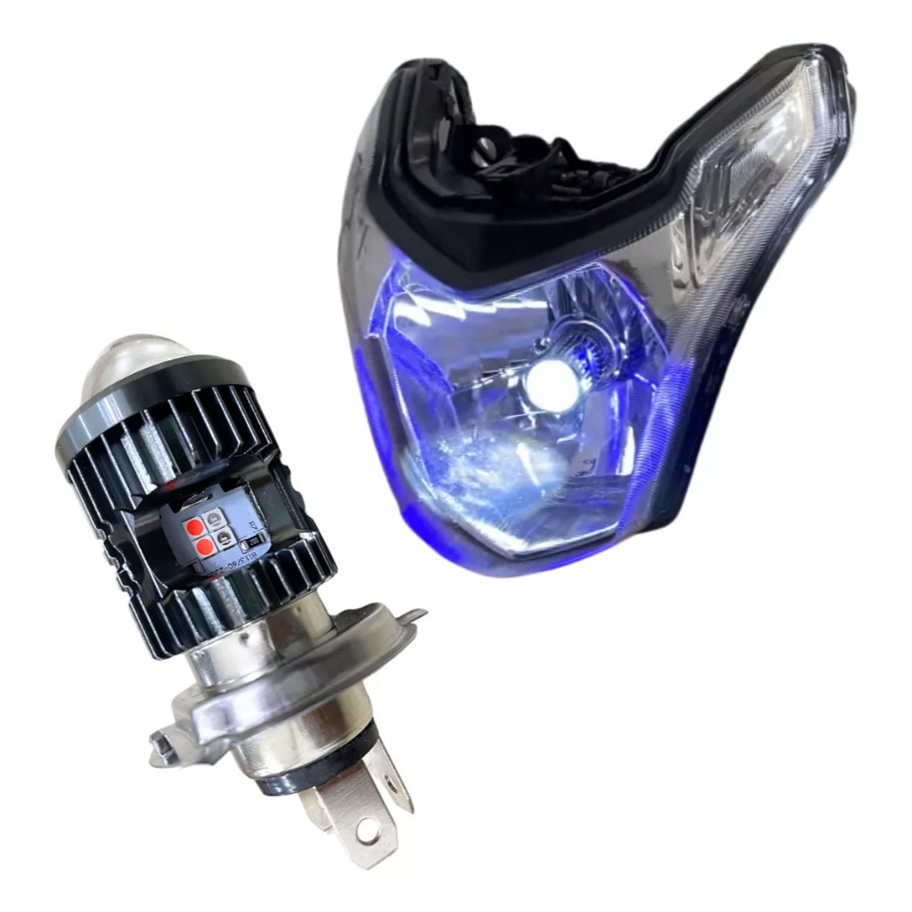 Lampada Projetor Led Olho De Peixe Moto H4 Ba20d 8000k — imagem 2 de 2