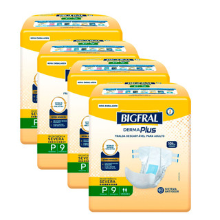 Kit 4 Fralda Bigfral Derma Plus P 9 Unidades cada em Oferta na Shopee