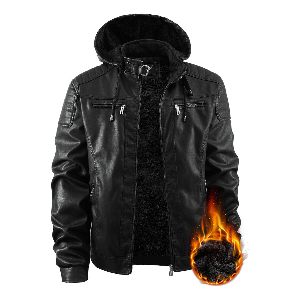 Jaqueta De Couro Masculina  Frio Inverno Forrado Com Pelúcia