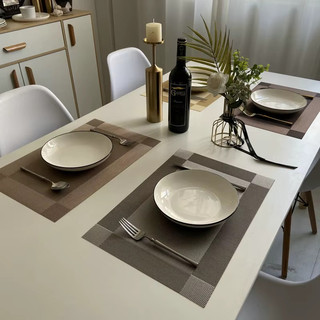 KIT Jogo Americano para Mesa Posta 4 ou 6 lugares em PVC Metalizado