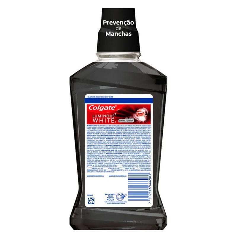 Detalhes do Enxaguante Bucal Para Clareamento Dental Colgate Luminous White Carvão 500ml