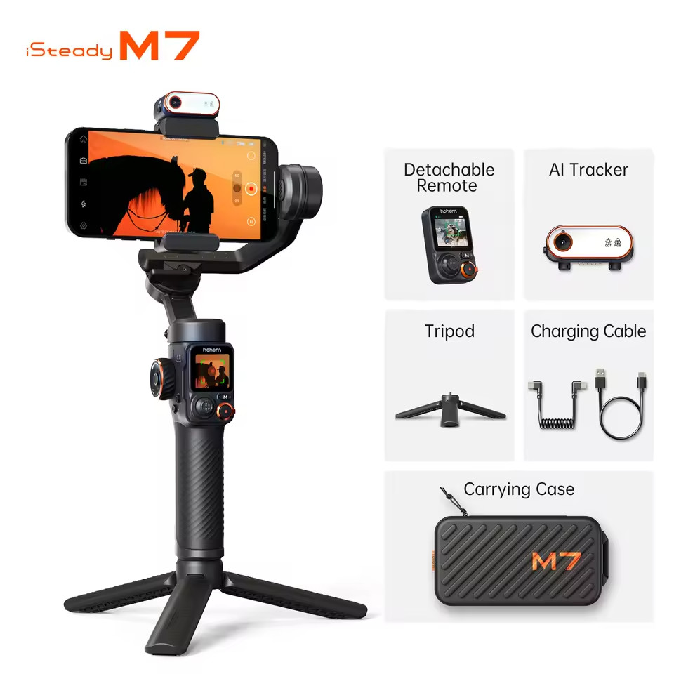 Hohem M7 iSteady M7 Pro Estabilizador gimbal de telefone celular Suporte anti-vibração de 3 eixos Bastão de selfie