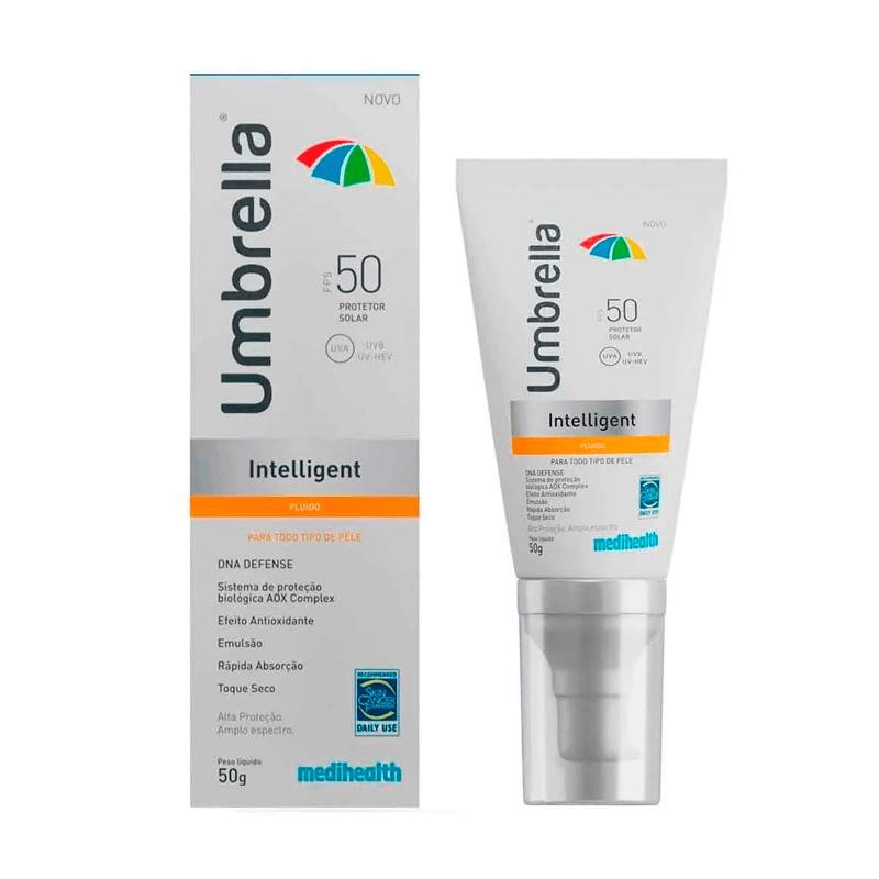 Protetor Solar Facial Umbrella Intelligent Fluido FPS50 50g em Oferta na Shopee