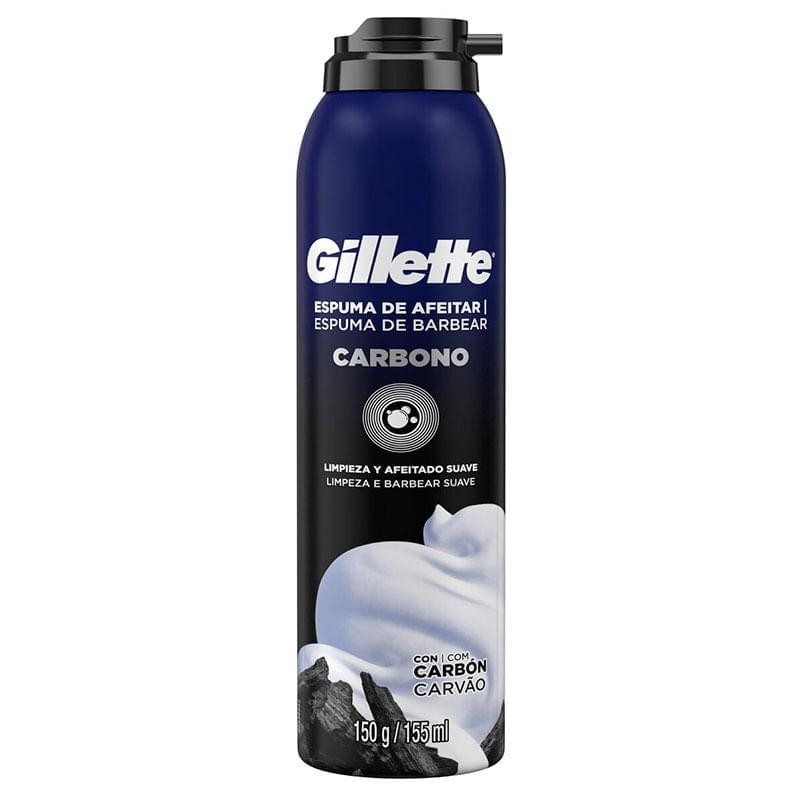 Espuma de Barbear Gillette Carbono com Carvão Ativado 155ml em Oferta na Shopee
