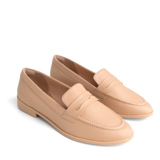 Loafer Mocassim Nude Amendoa Bico Redondo TULA_3 em Oferta na Shopee