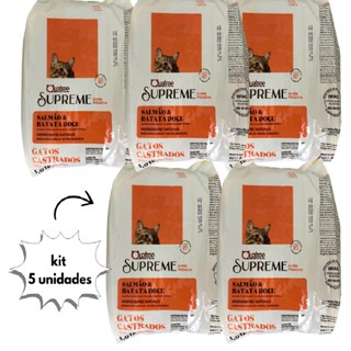 Kit 5 Pacotes de Ração Gato Castrado Salmão Batata Doce 1Kg em Oferta na Shopee
